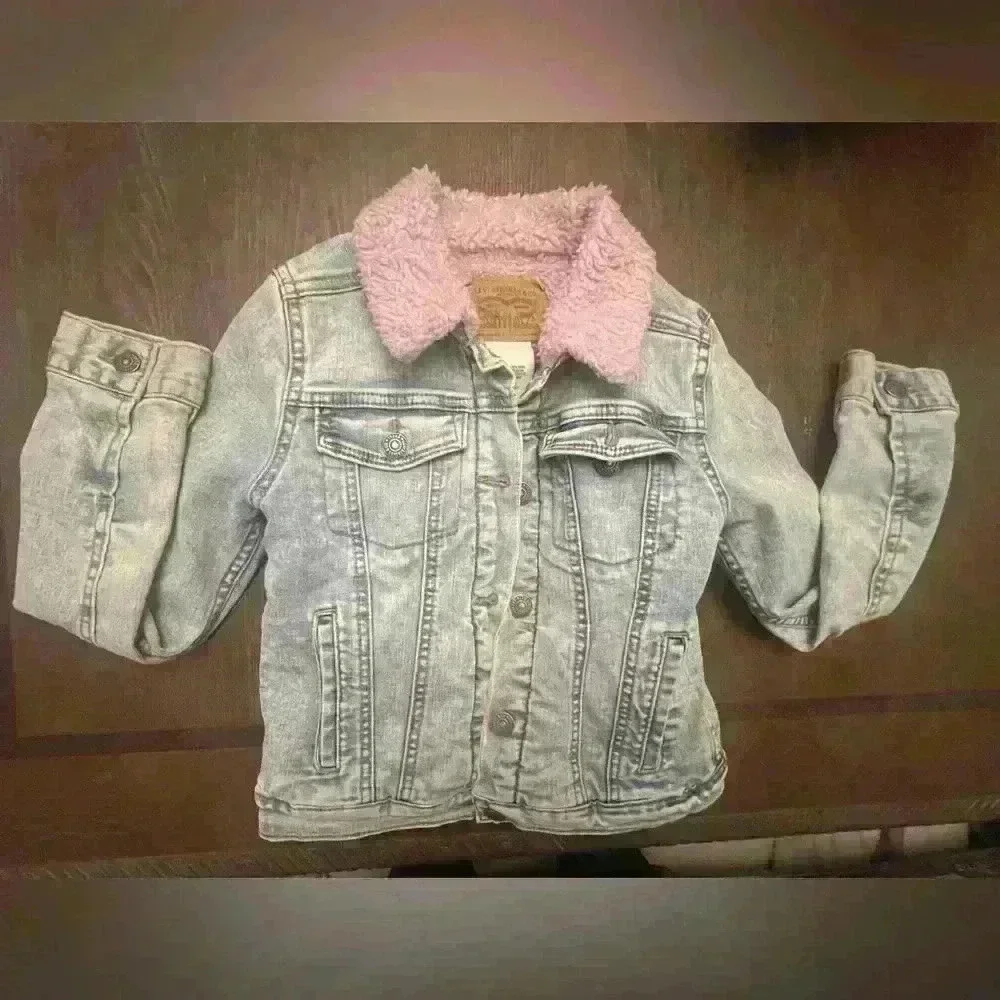 Levi Strauss Girls Denim Jacket Fleece Lined Size S